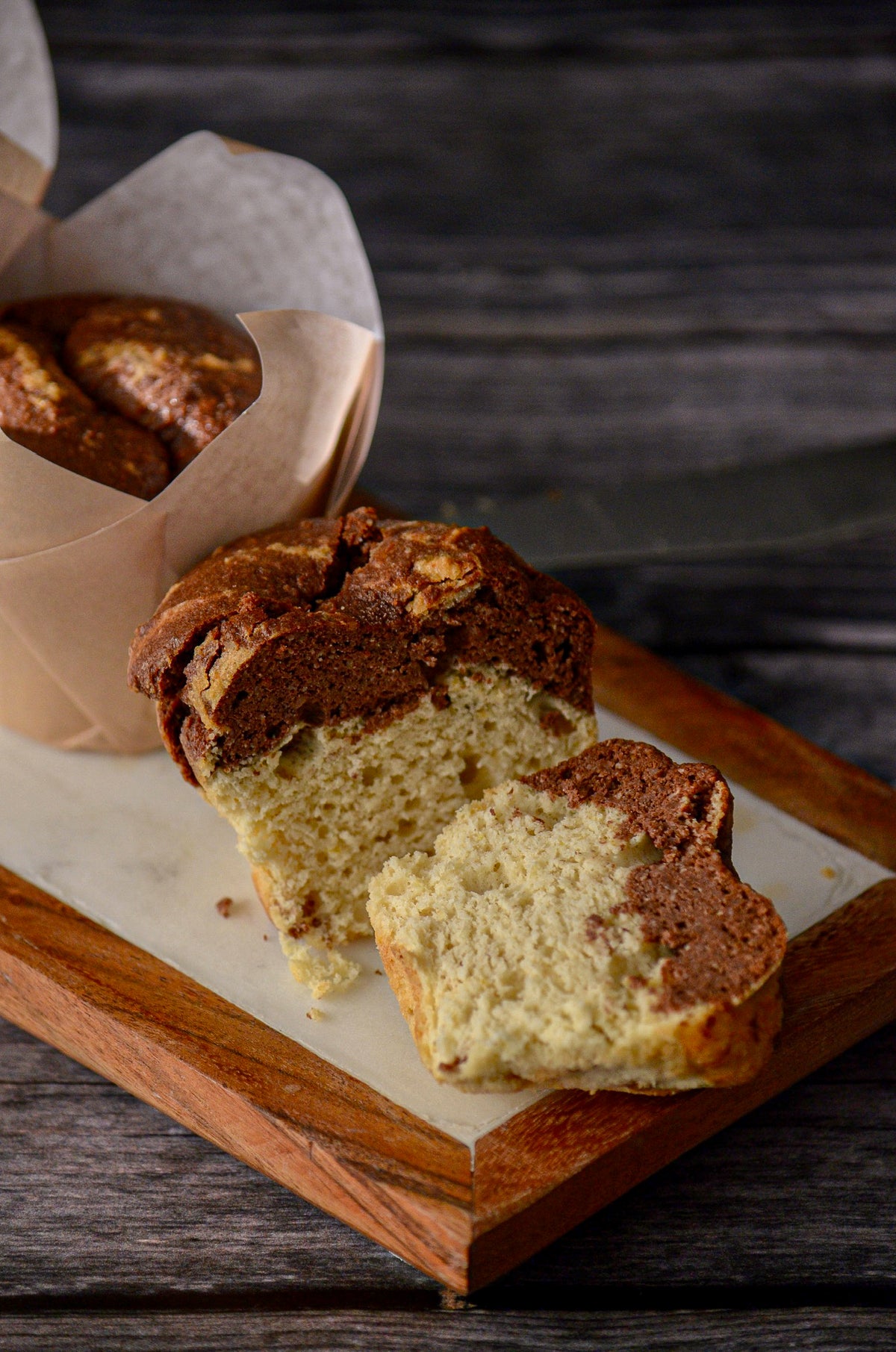 Muffins marmolados