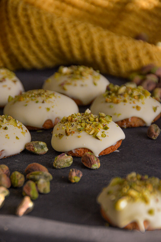 Cookies de chocolate blanco con pistacho
