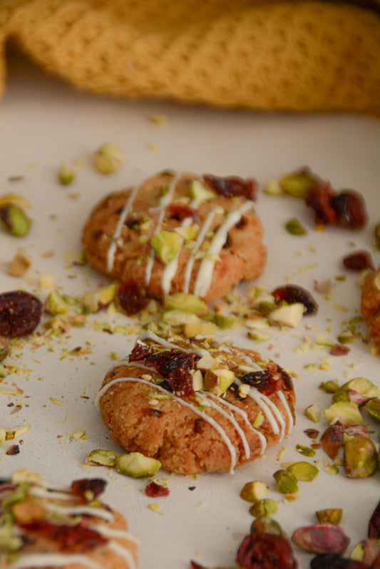 Cookies de pistachos y cranberries